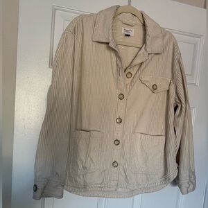 American Eagle Outfitters Cream Corduroy  Shacket